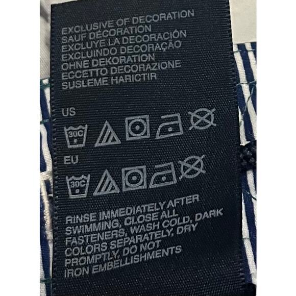 TOMMY HILLFIGER SWIM TRUNKS, DRAWCORD, POCKETS, MENS-M-GREEN YELLOW BLUE ORANGE - Picture 12 of 12